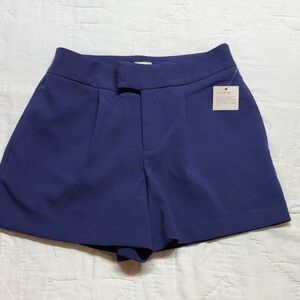A New Day Women's Dark Blue High-Waisted Pleated Shorts | Size 2 NWT